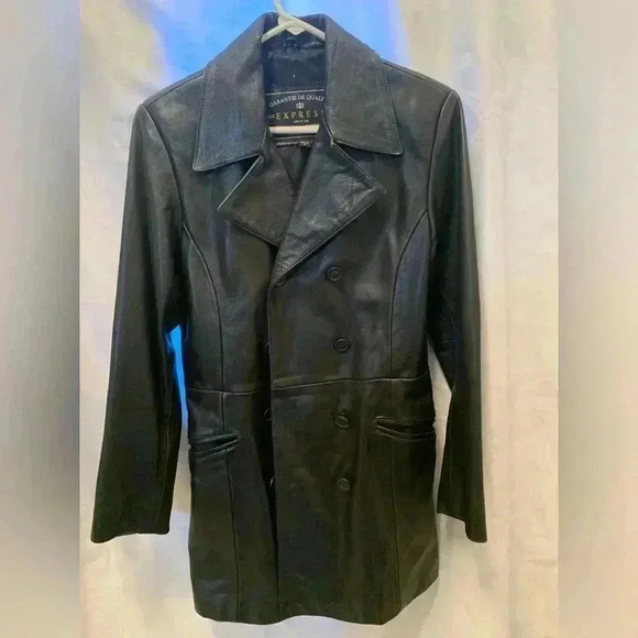 Express Jackets & Blazers - Vintage Express Genuine Leather double breasted peacoat style size small